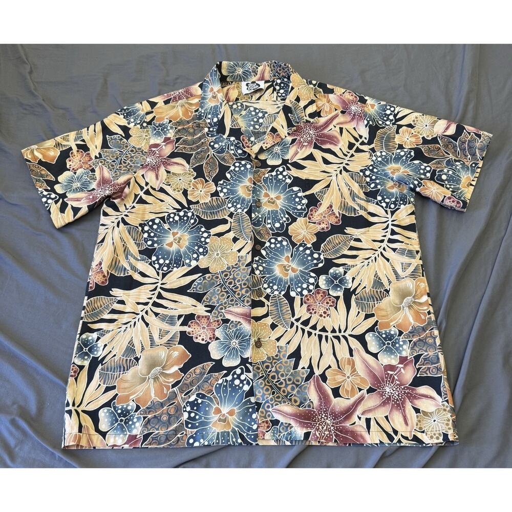 Hilo Hattie XL Hawaiian‎ Aloha Shirt Floral Tropical Button Up USA Made